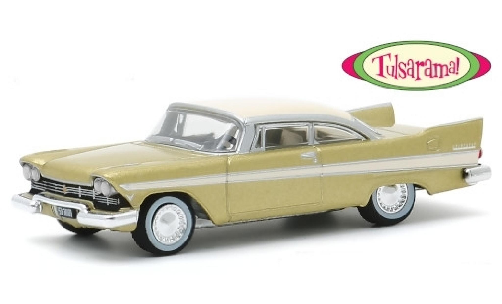 Plymouth Belvedere 1/64 Greenlight metallico beige/beige 1957 Tulsarama modellino in miniatura