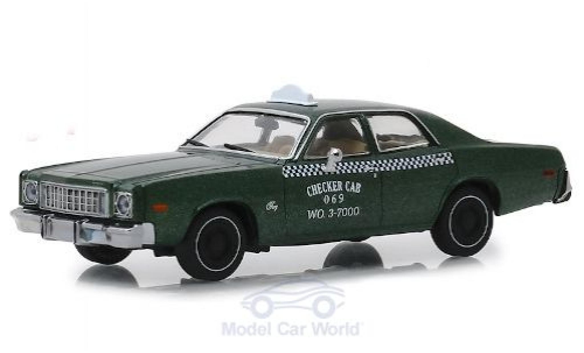Plymouth Fury 1/43 Greenlight Checker Cab 1976 Beverly Hills Cop modellino in miniatura