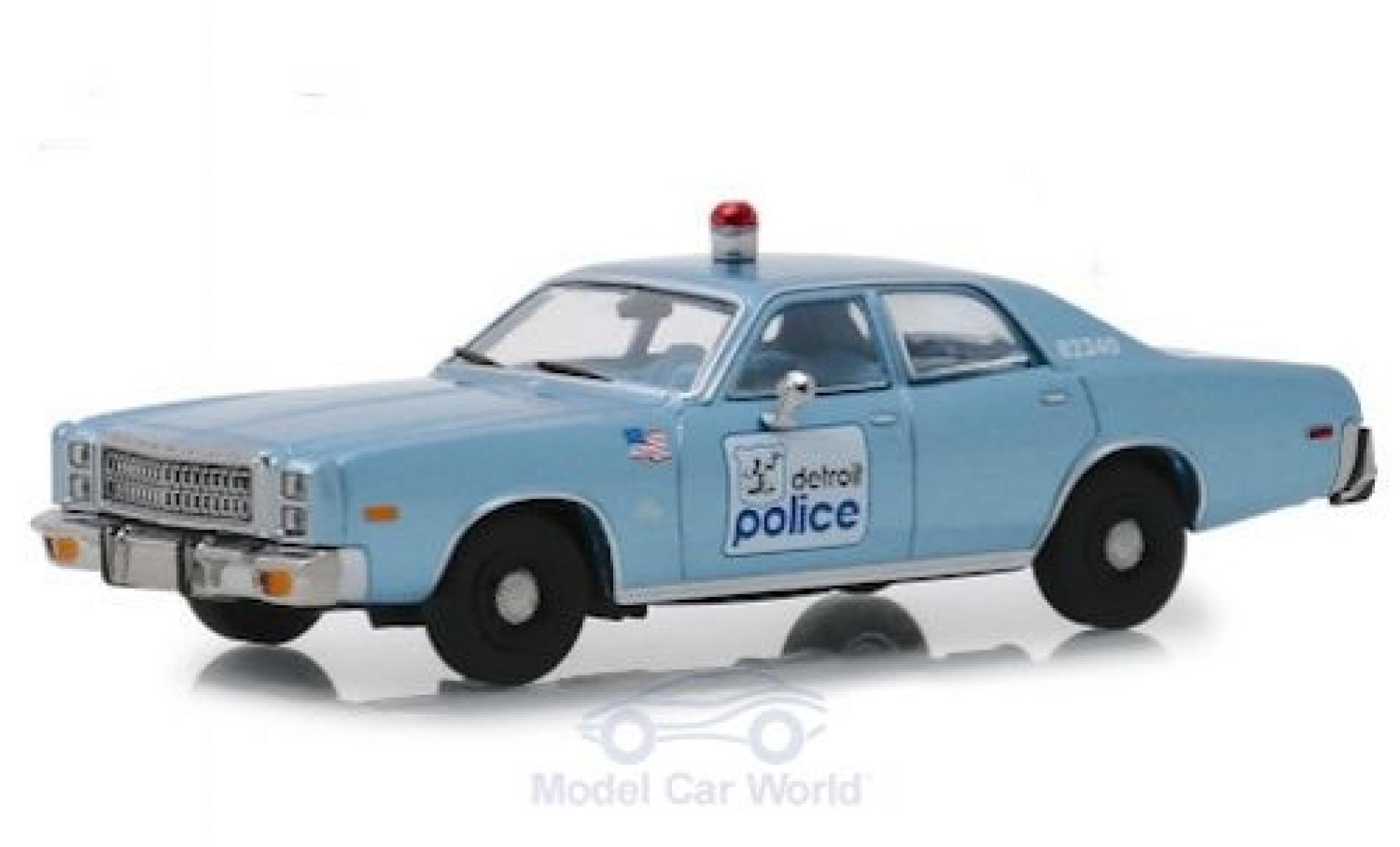 Plymouth Fury 1/43 Greenlight Detroit Police 1977 Beverly Hills Cop modellino in miniatura
