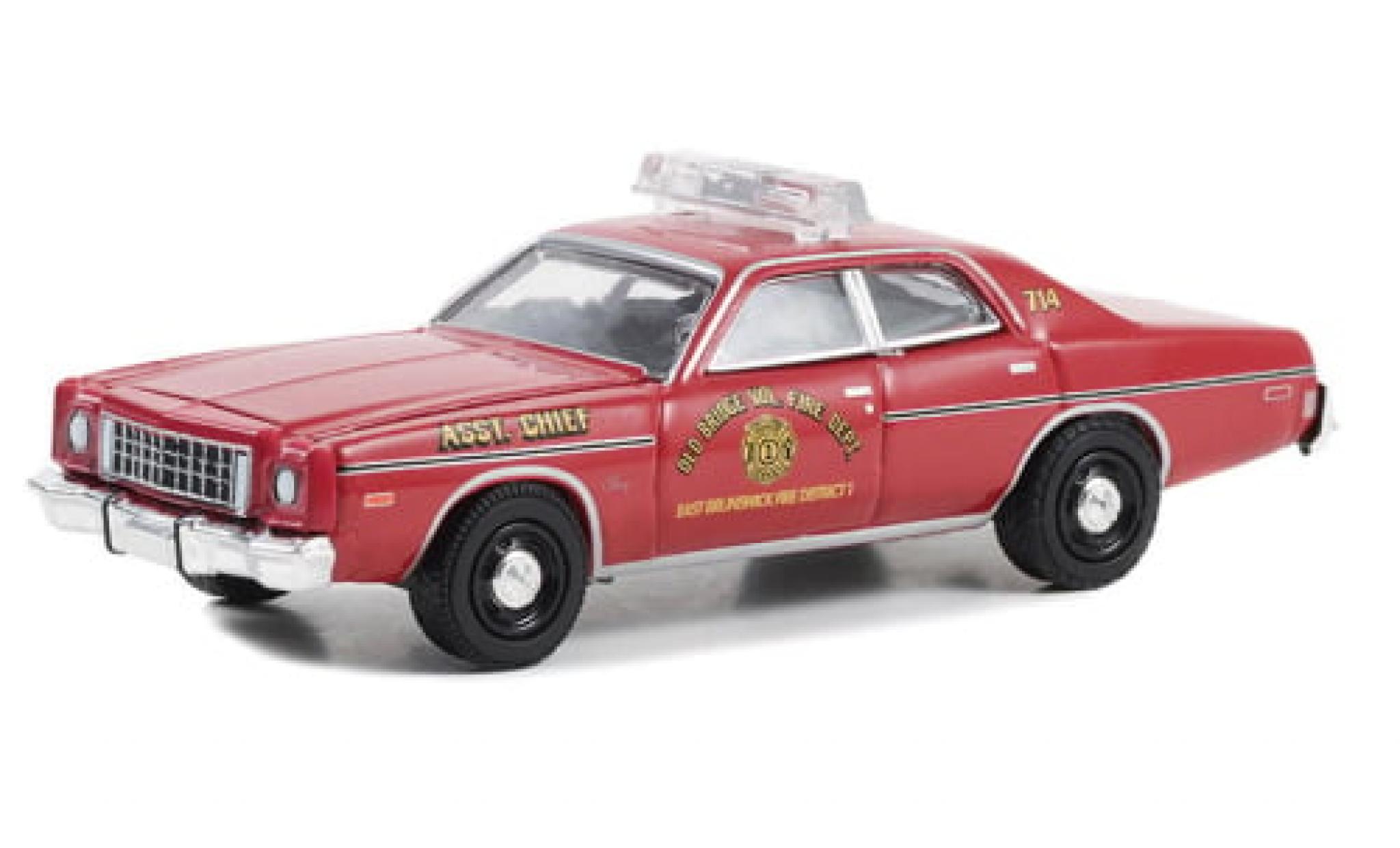 Plymouth Fury 1/64 Greenlight East Brunswick Fire Department 1976 1:64 modellino in miniatura