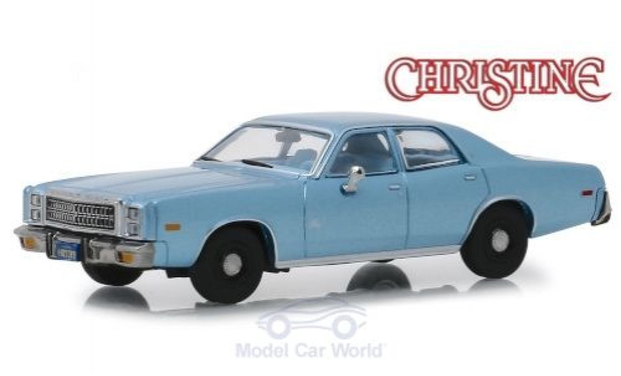 Plymouth Fury 1/43 Greenlight metallico blu Christine 1977 modellino in miniatura