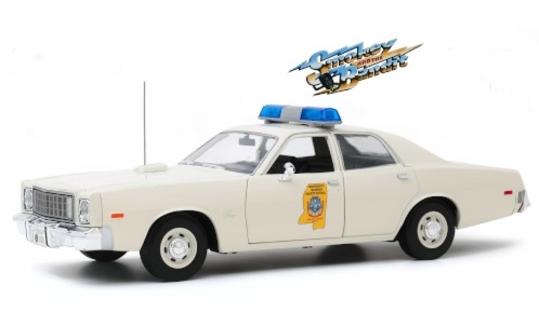 Plymouth Fury 1/18 Greenlight Mississippi Highway Safety Patrol 1975 Smokey and the Bandit modellino in miniatura