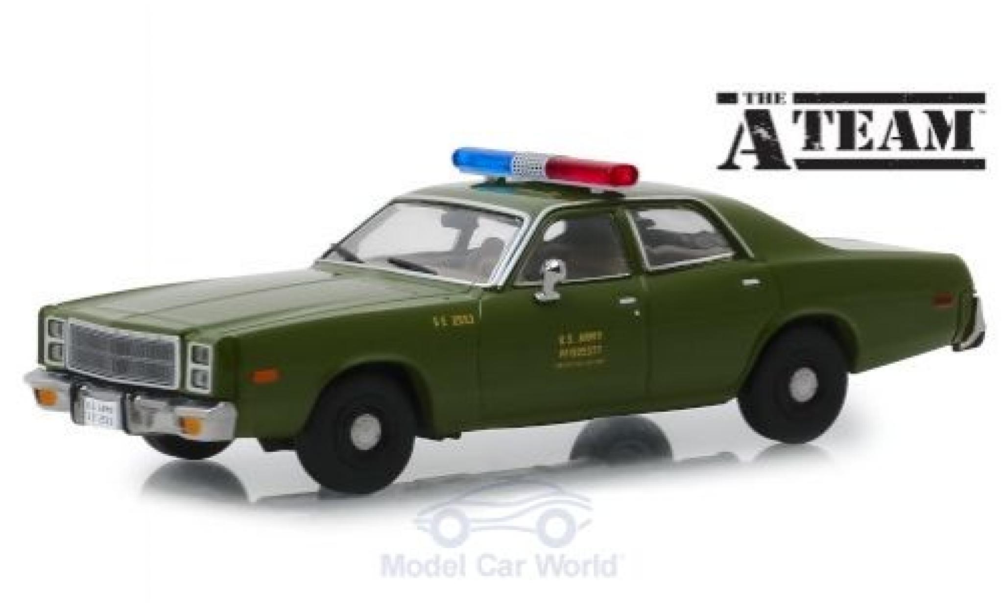 Plymouth Fury 1/43 Greenlight U.S. Army 1977 The A-Team modellino in miniatura