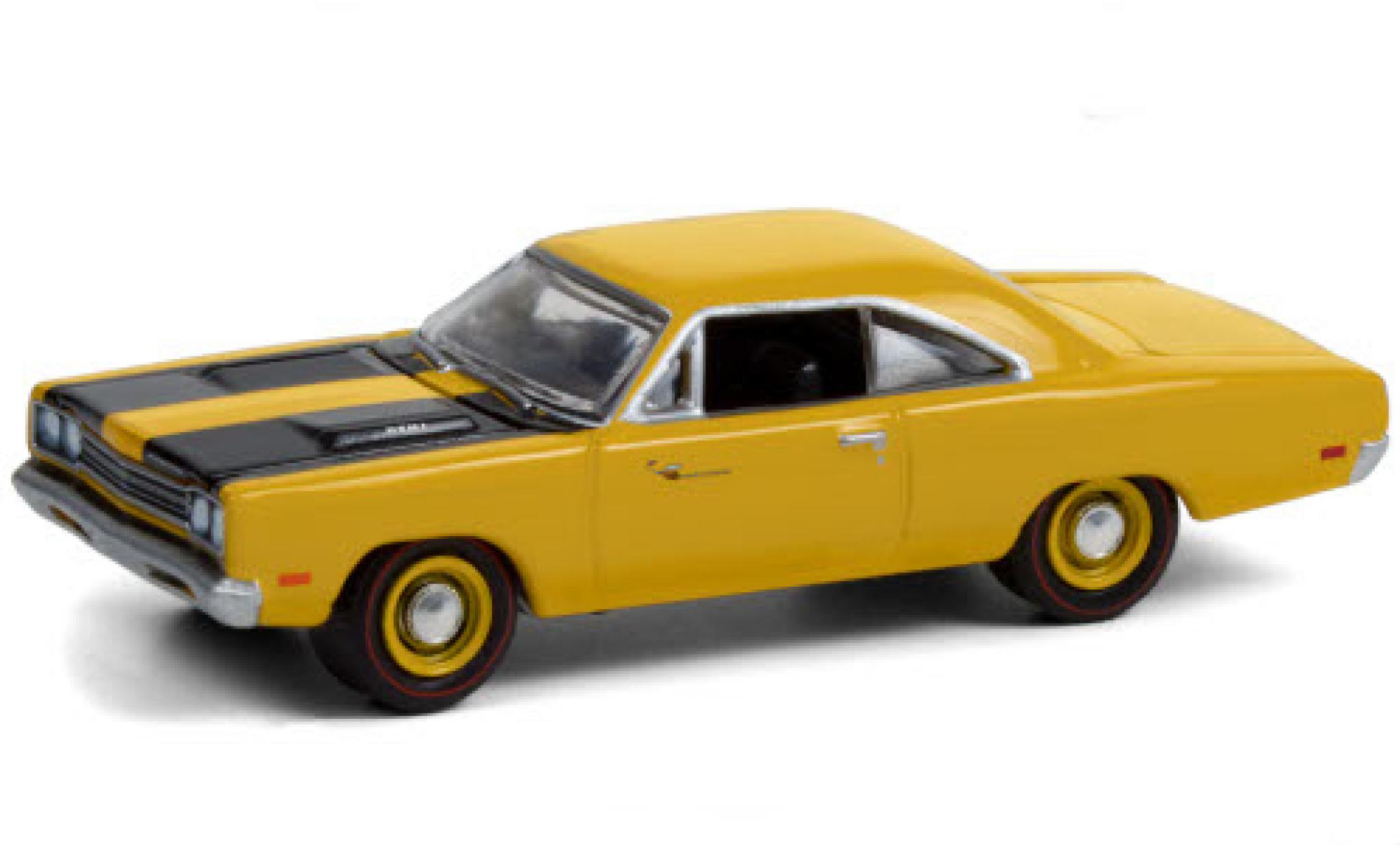 Plymouth Road Runner 1/64 Greenlight giallo/nero 1969 Pawn Stars modellino in miniatura