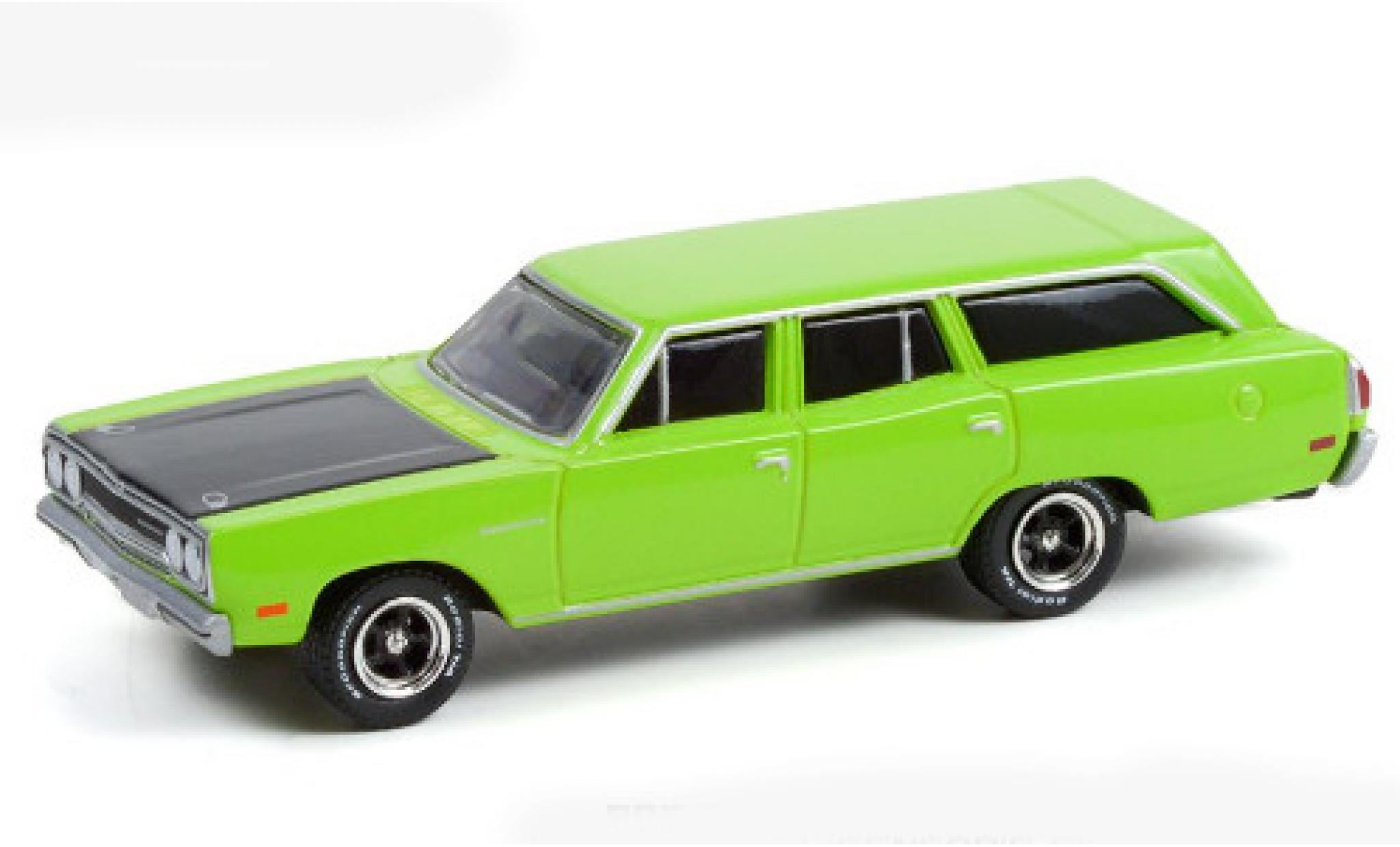 Plymouth Satellite 1/64 Greenlight verde/nero 1970 modellino in miniatura