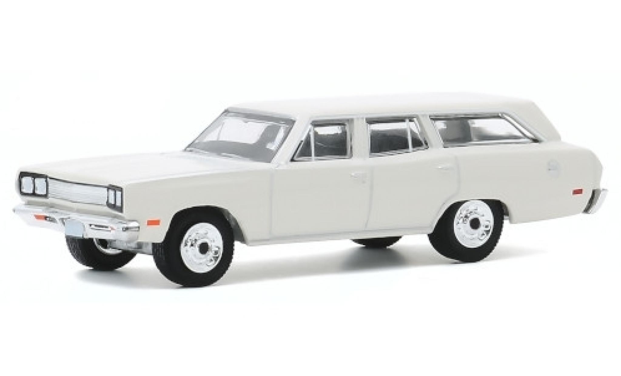 Plymouth Satellite 1/64 Greenlight Station Wagon bianco 1969 modellino in miniatura