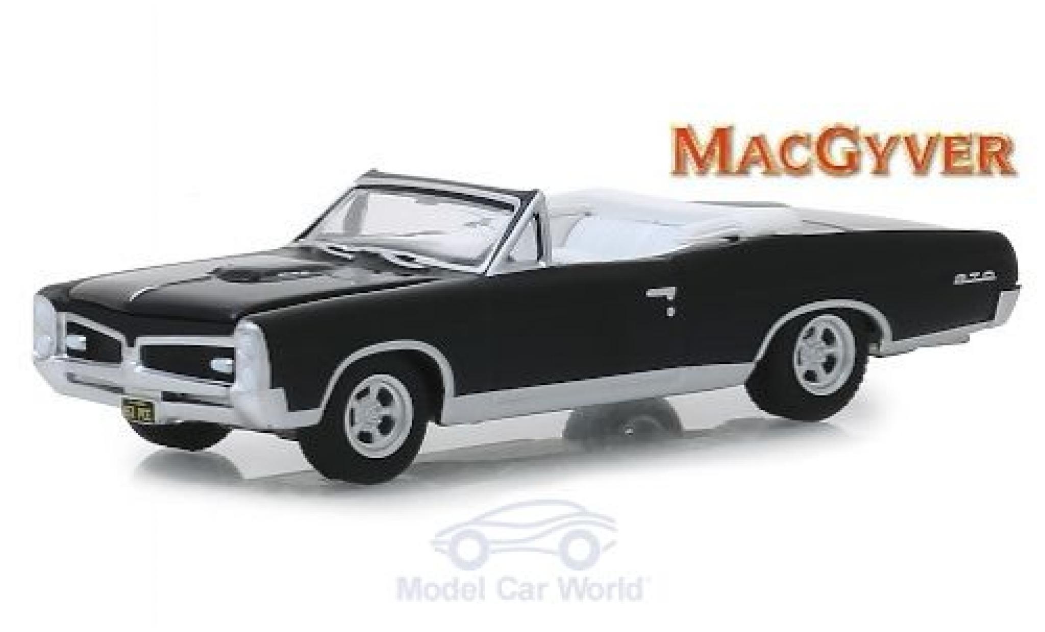 Pontiac GTO 1/64 Greenlight Convertibile nero MacGyver 1967 modellino in miniatura