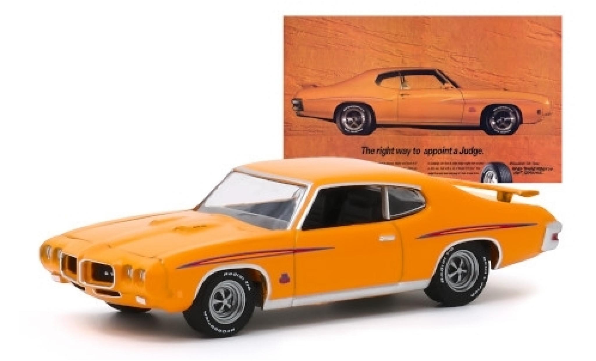 Pontiac GTO 1/64 Greenlight Judge orange/Dekor 1970 modellino in miniatura