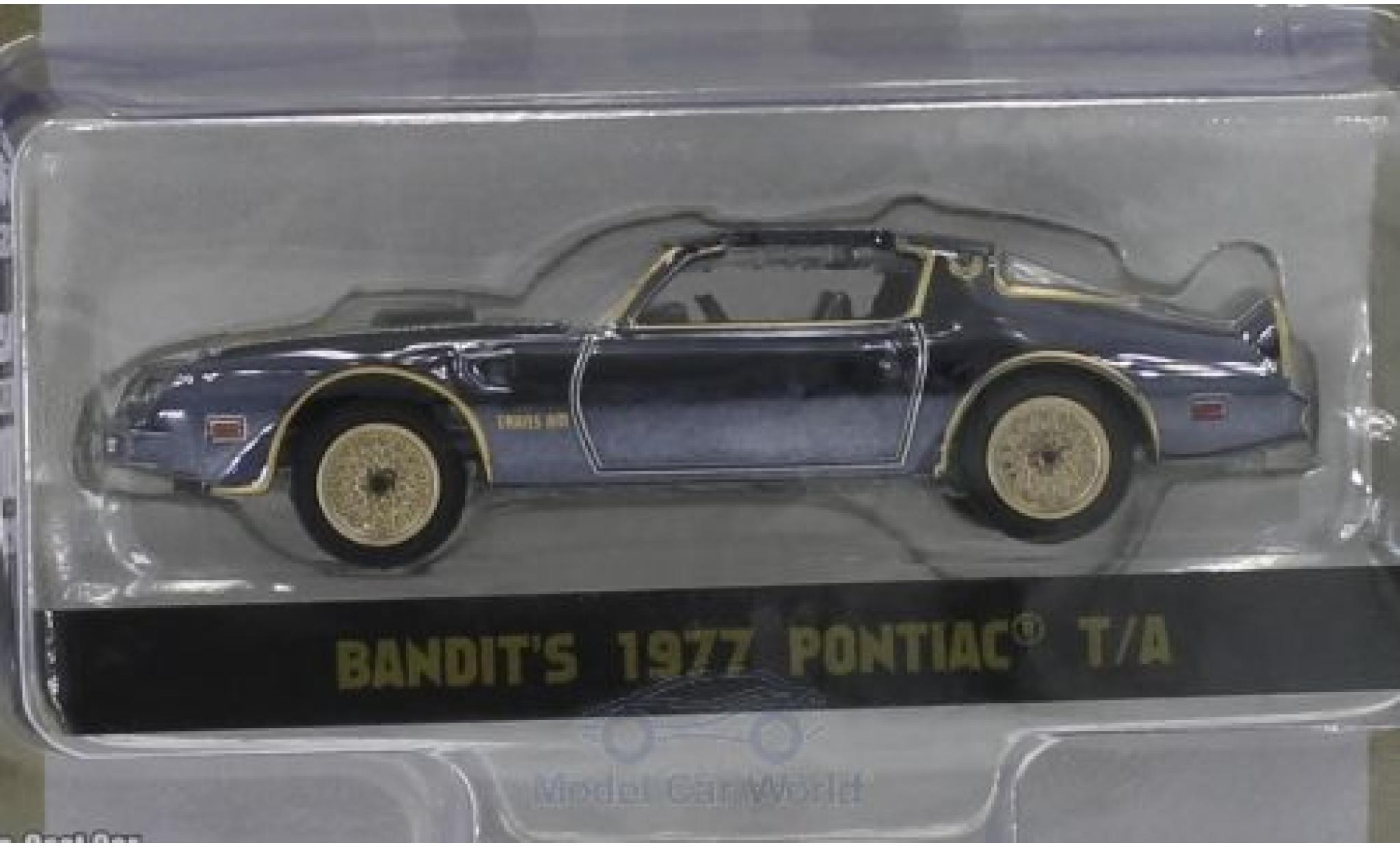 Pontiac Trans Am 1/64 Greenlight nero/chrom Smokey and the Bandit 1977 modellino in miniatura