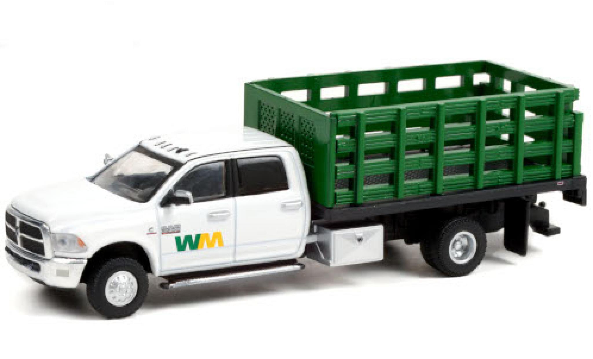 RAM 3 1/64 Greenlight 500 Dually Stake Truck WM - Waste Management 2018 modellino in miniatura