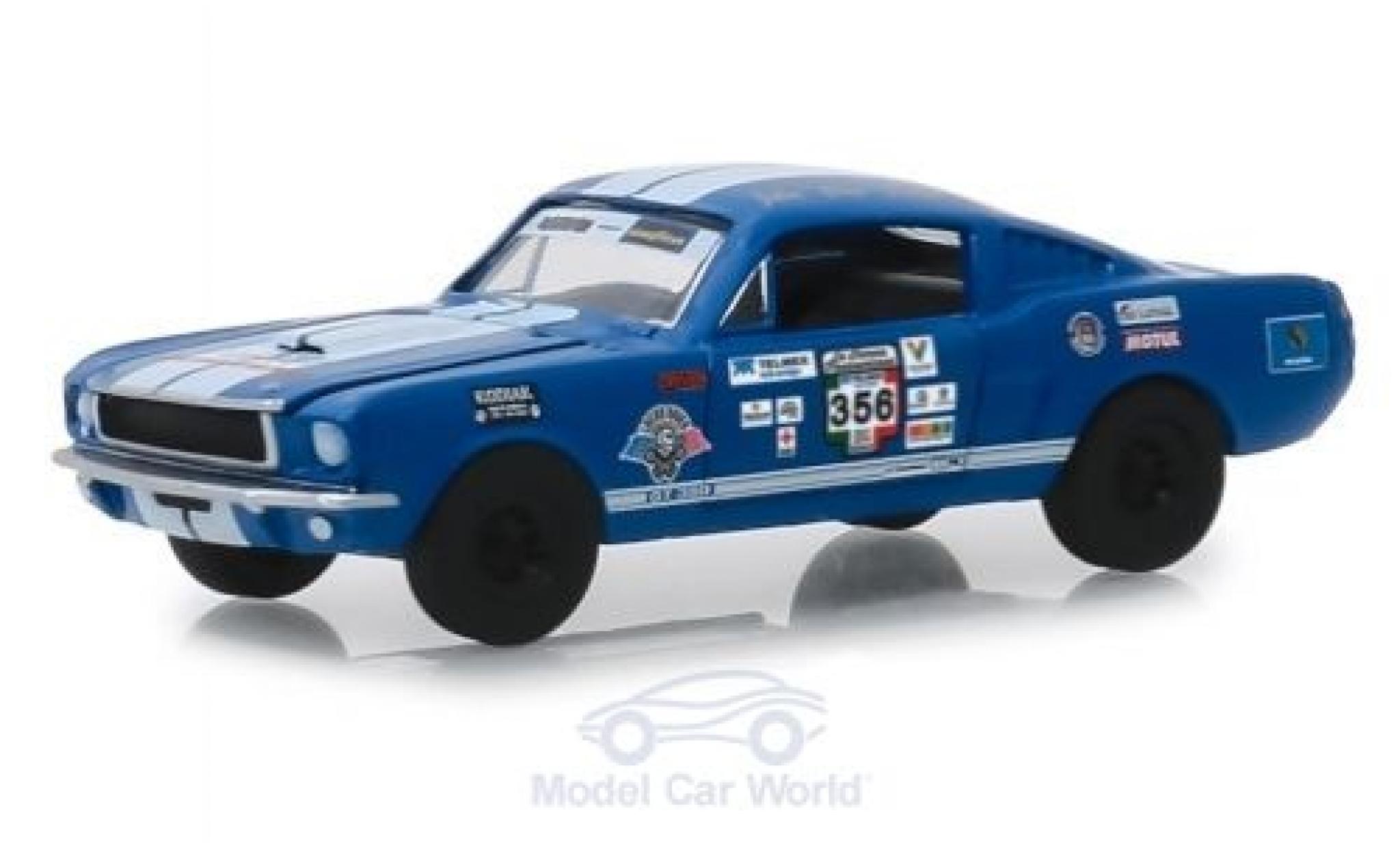 Shelby GT 350 1/64 Greenlight blu No.356 La Carrera Panamericana 1965 modellino in miniatura