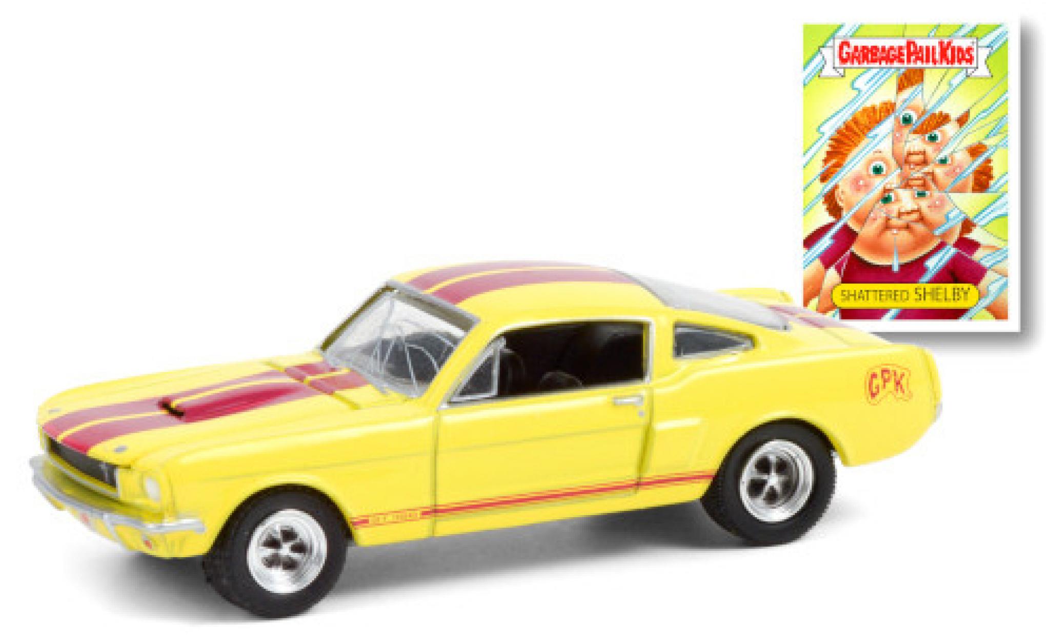 Shelby GT 1/64 Greenlight 350 giallo/rosso GPK - Garbage Pail Kids 1966 modellino in miniatura