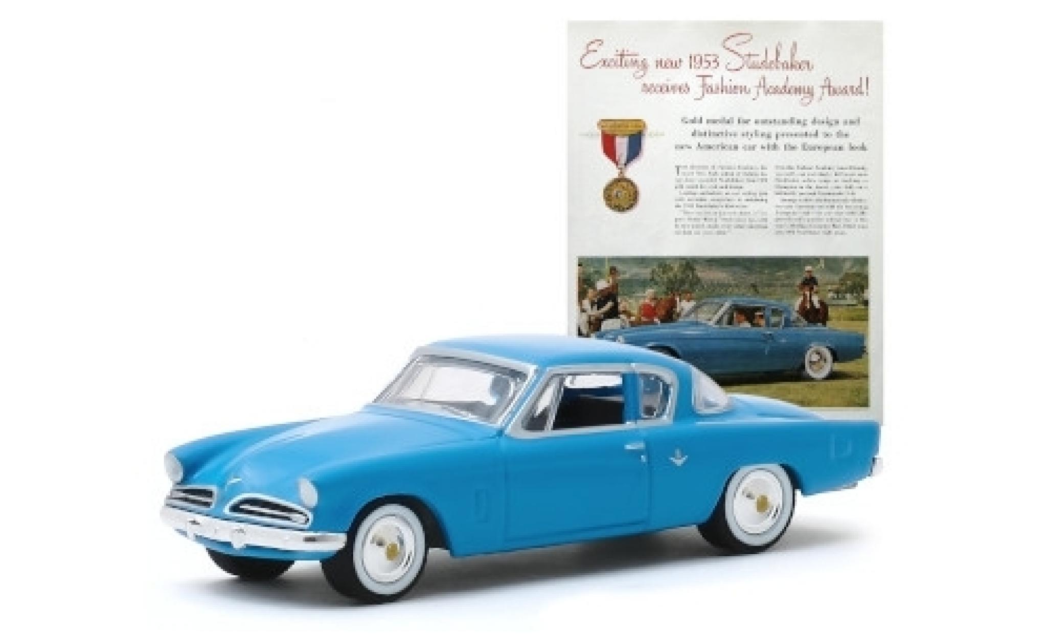 Studebaker Commander 1/64 Greenlight blu 1953 modellino in miniatura
