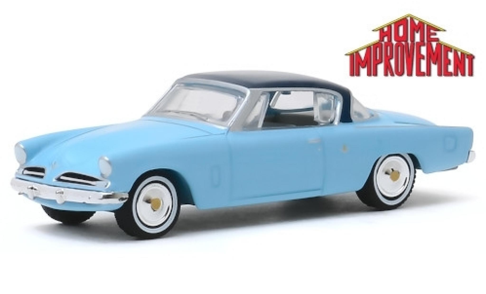 Studebaker Commander 1/64 Greenlight Starliner blu/blu Home Improvement 1953 modellino in miniatura
