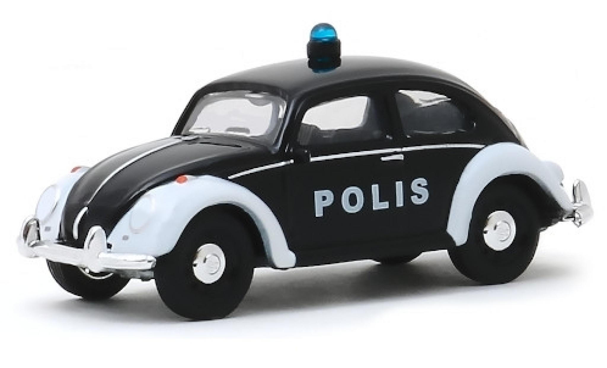 Volkswagen Beetle 1/64 Greenlight (Käfer) nero/bianco Polis modellino in miniatura