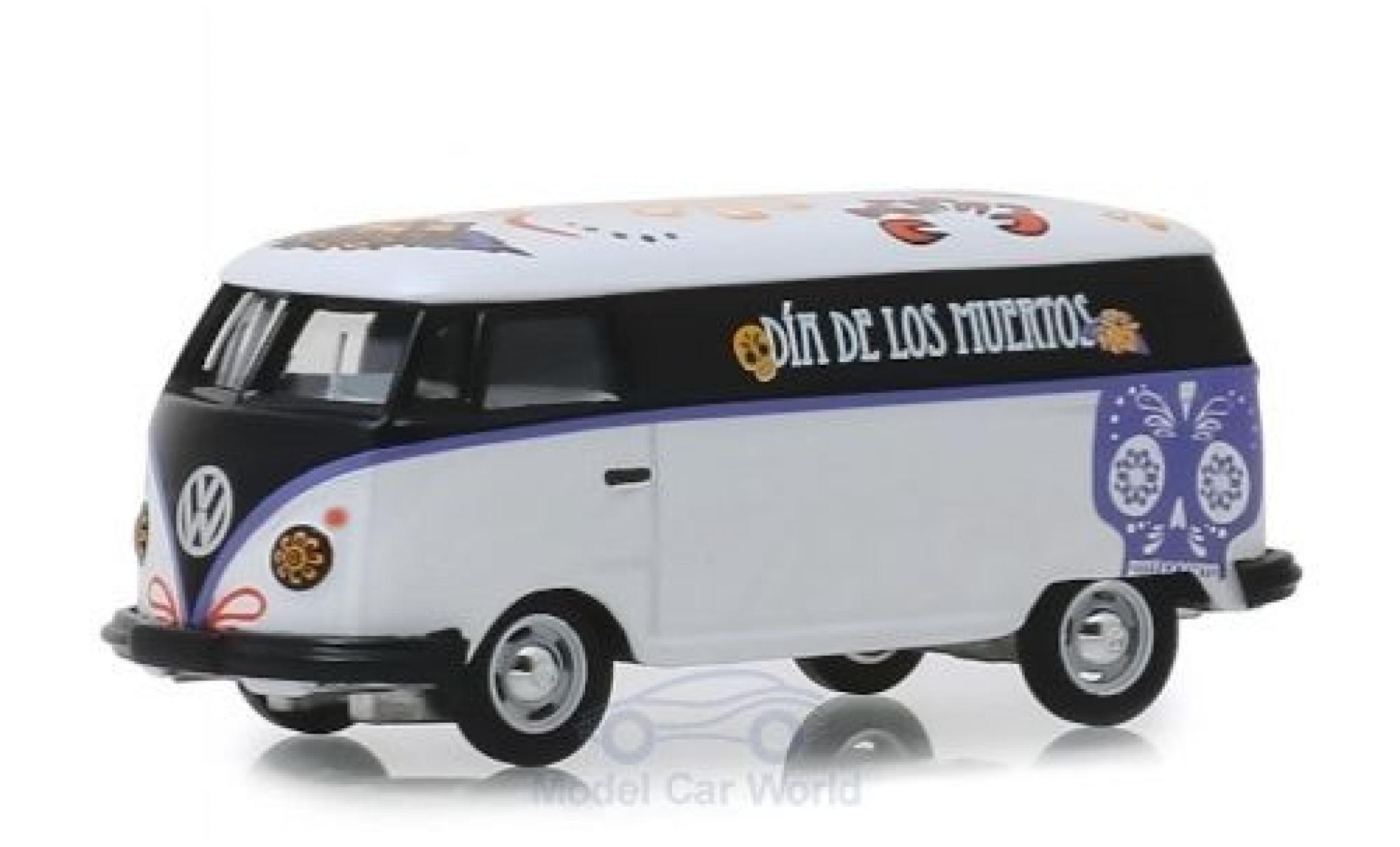 Volkswagen T1 1/64 Greenlight Panel Van Dia de los Muertos modellino in miniatura