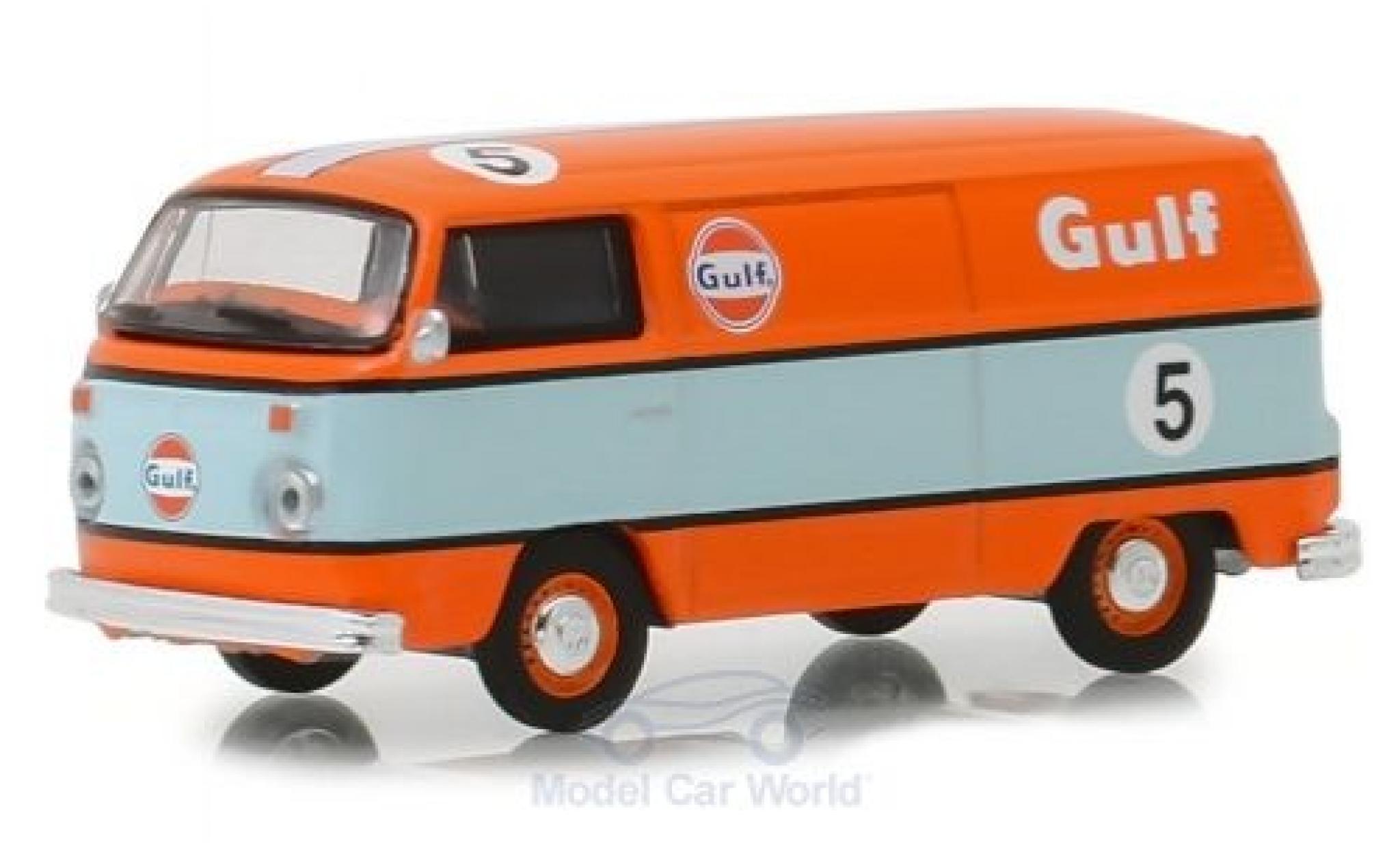 Volkswagen T2 1/64 Greenlight Kastenwagen orange/blu 1975 modellino in miniatura
