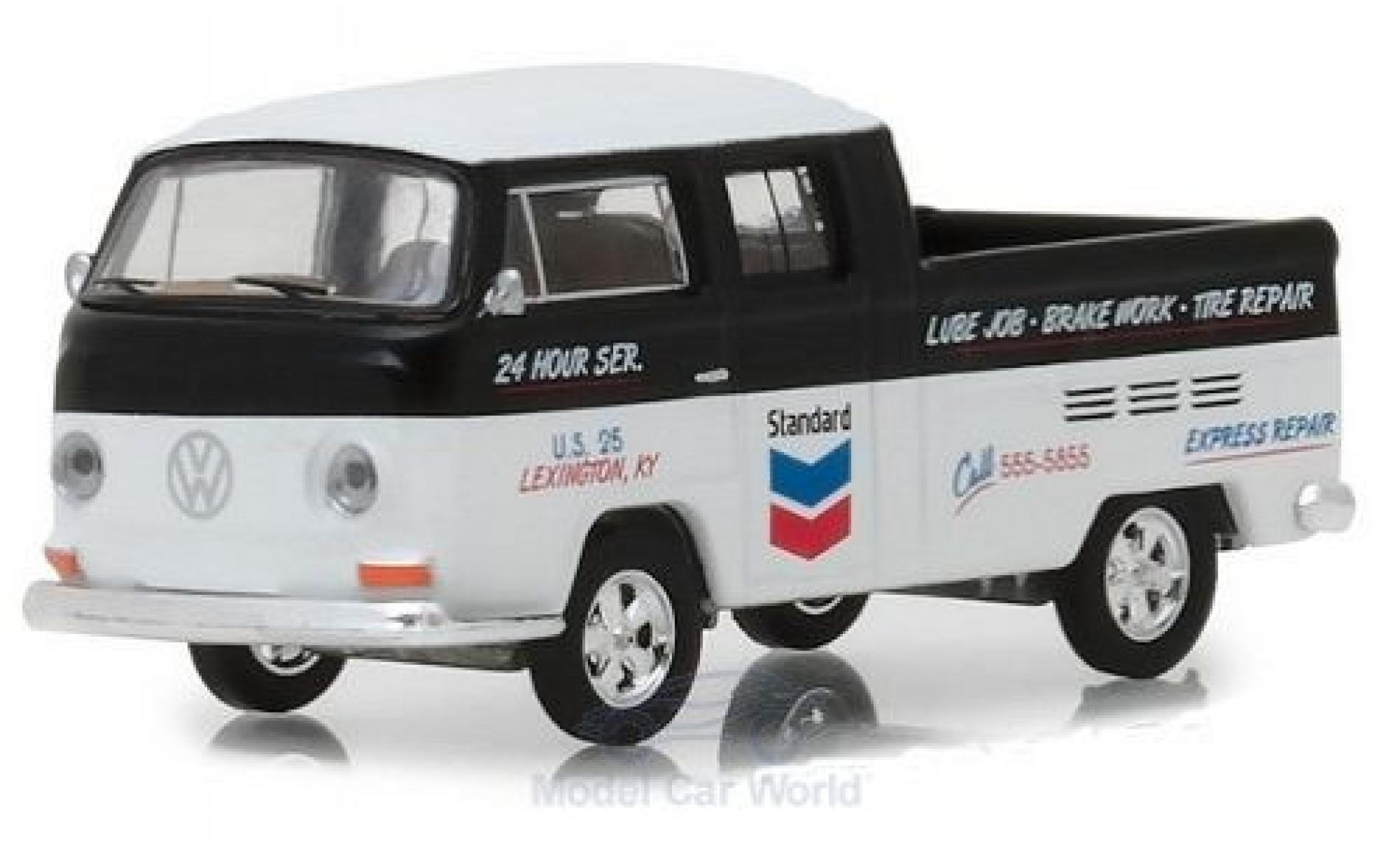 Volkswagen T2 B 1/64 Greenlight Type 2 Double Cab nero/bianco Standard 1968 modellino in miniatura