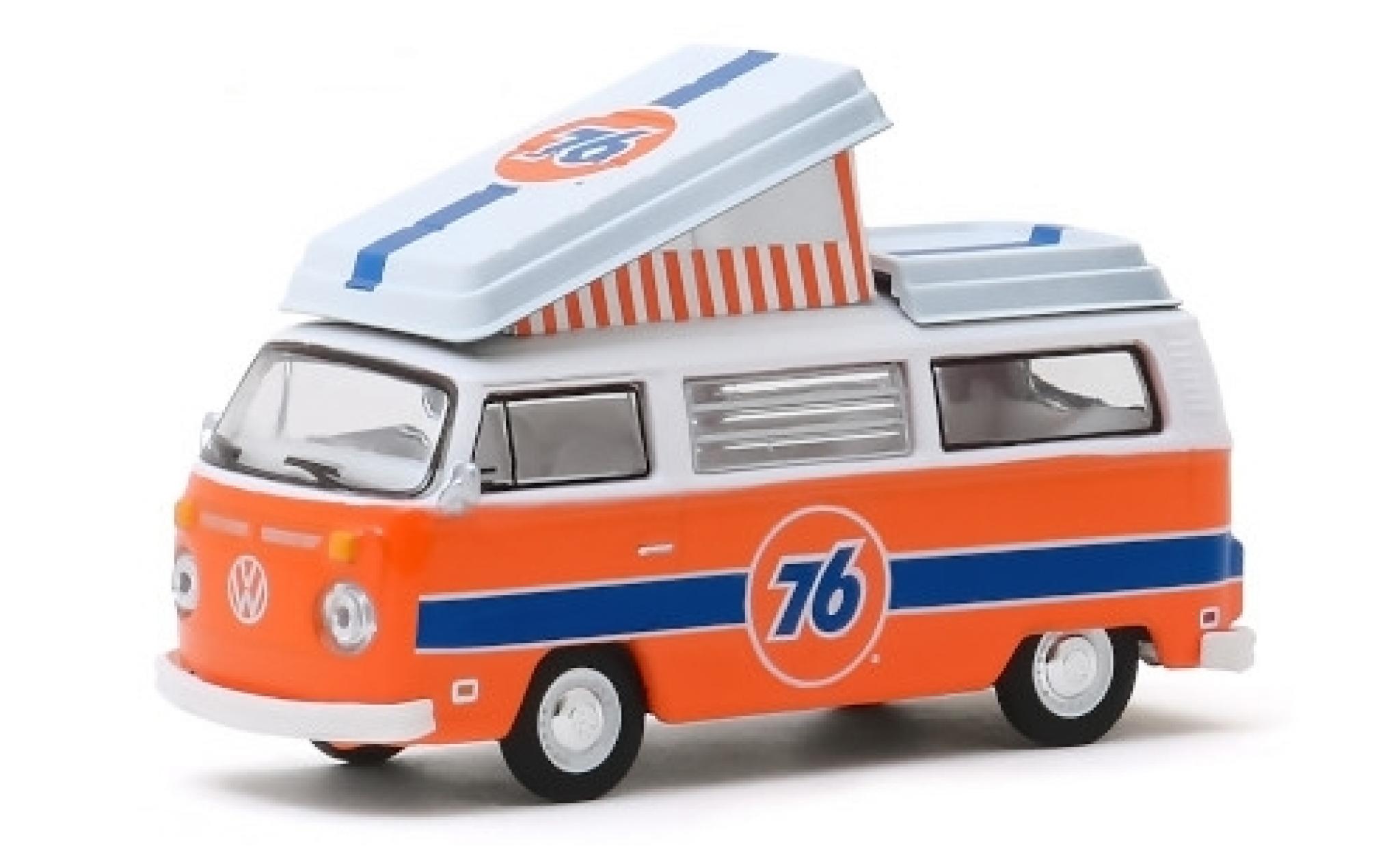 Volkswagen T2 1/64 Greenlight Westfalia Camper Union 76 1973 avec ouverts/es Tente sur toit modellino in miniatura