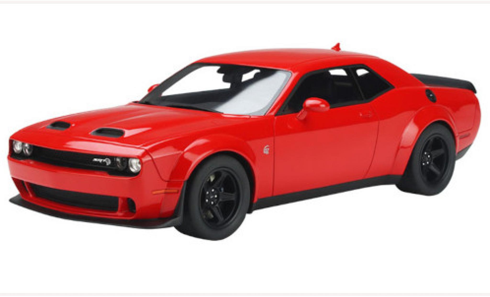 Dodge Challenger 1/18 GT Spirit SRT Super Stock rosso 2021 modellino in miniatura