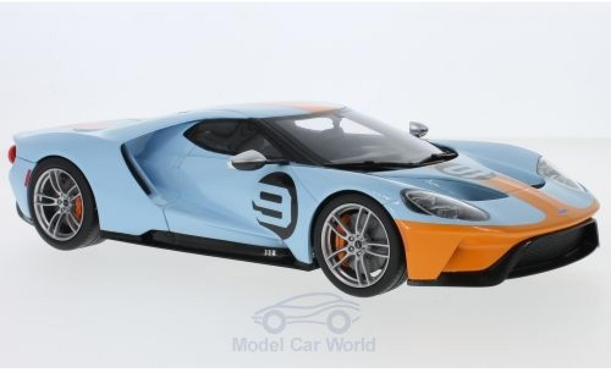 Ford GT 1/18 GT Spirit blu/orange 2019 modellino in miniatura