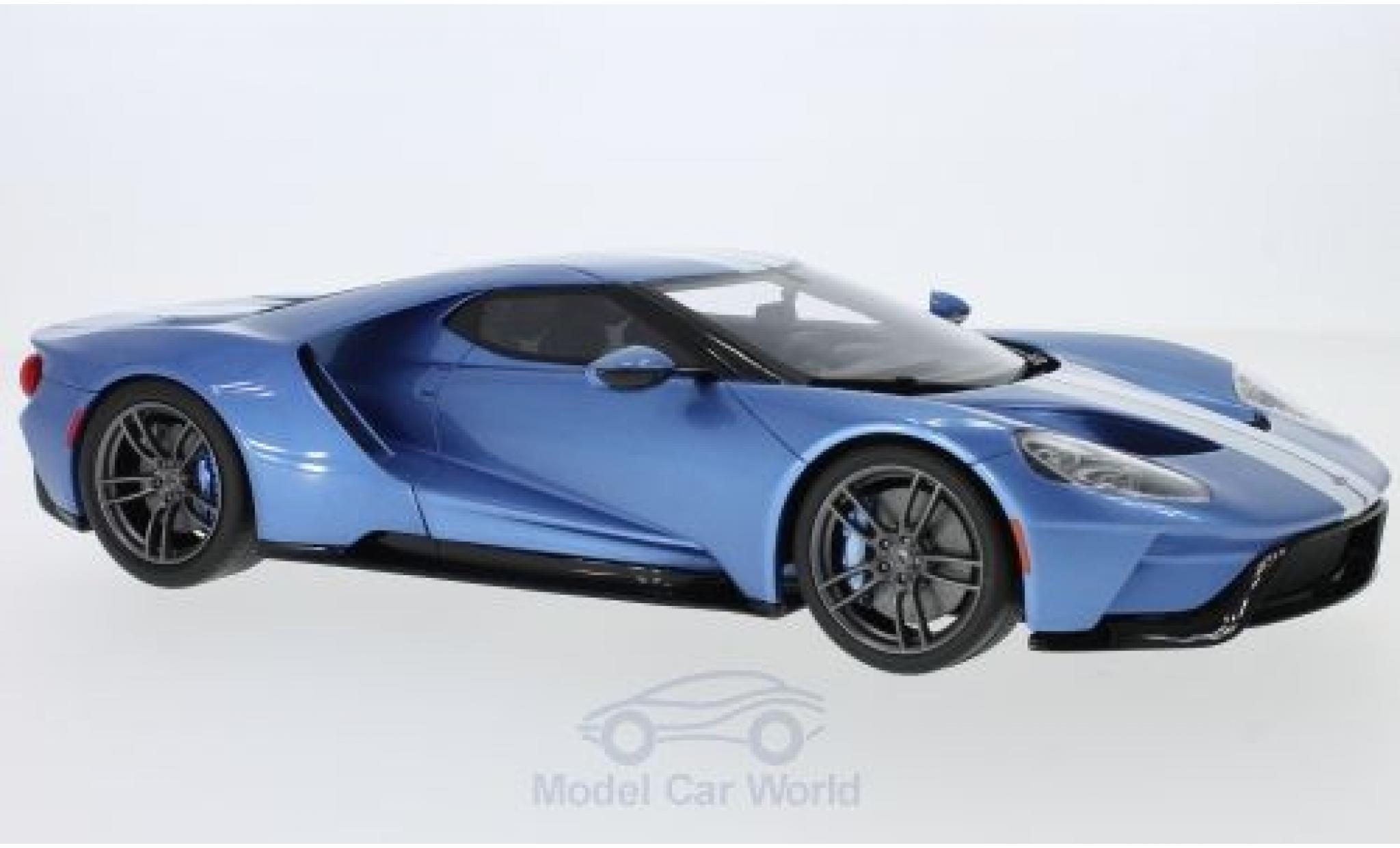 Ford GT 1/18 GT Spirit metallico blu/bianco 2017 modellino in miniatura