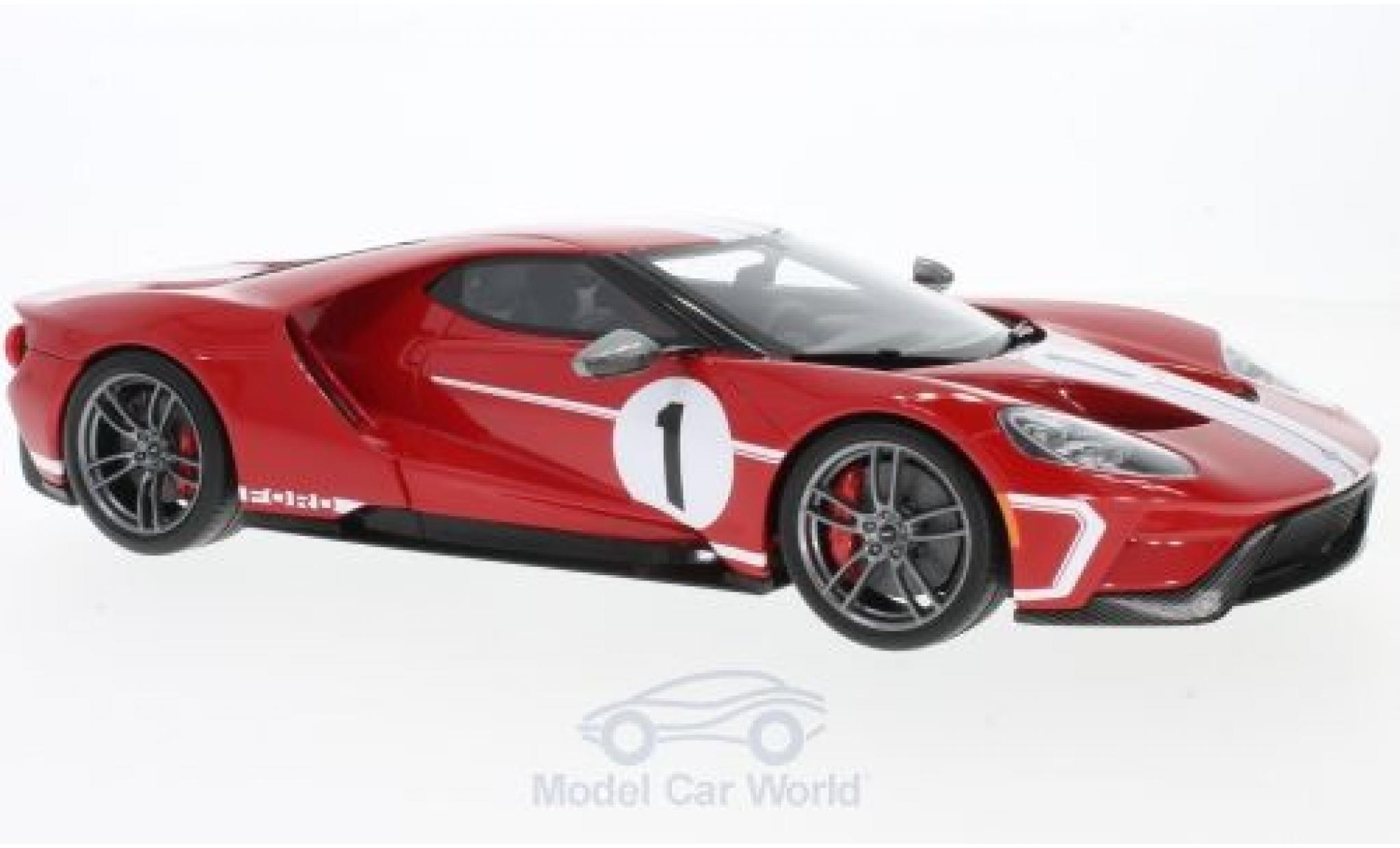Ford GT 1/18 GT Spirit rosso/bianco No.1 2017 50th Heritage edition modellino in miniatura