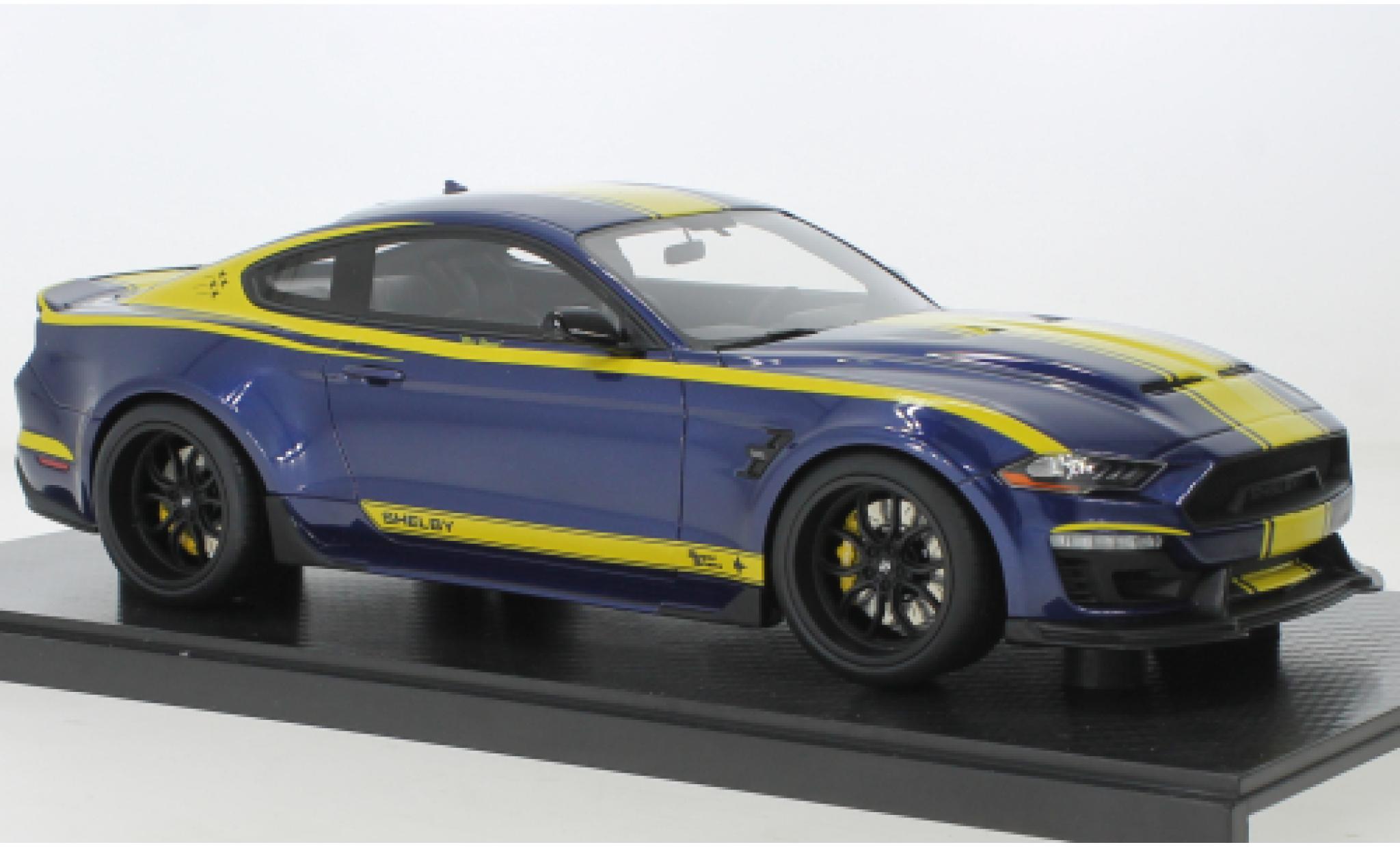 Ford Mustang 1/18 GT Spirit Shelby Super Snake blu foncé/giallo Blue Hornet 2021 modellino in miniatura