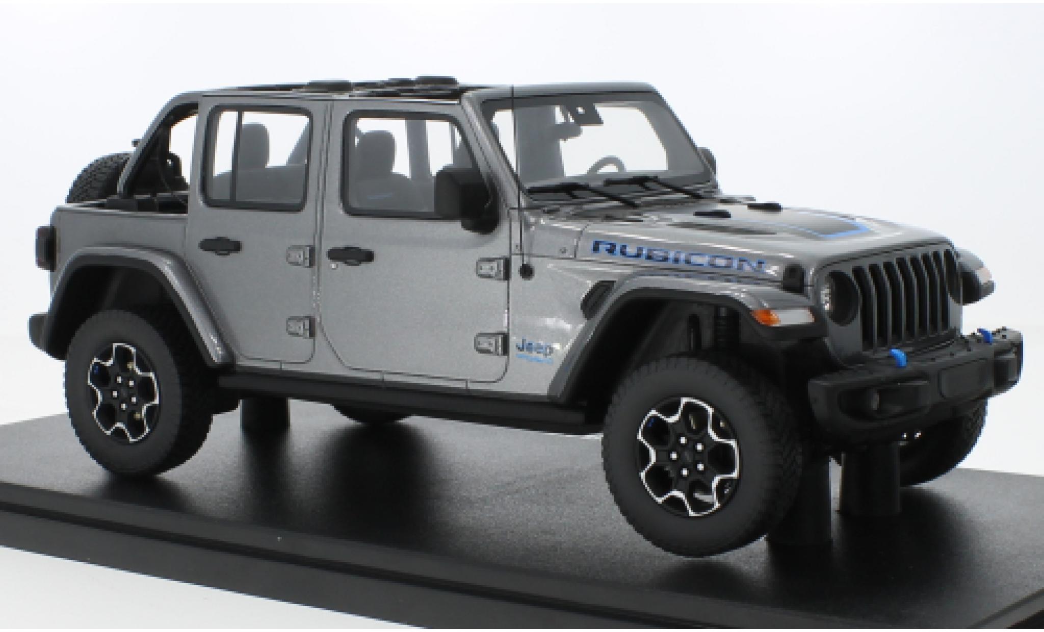 Jeep Wrangler 1/18 GT Spirit Rubicon 4xe metallise grigio 2021 modellino in miniatura