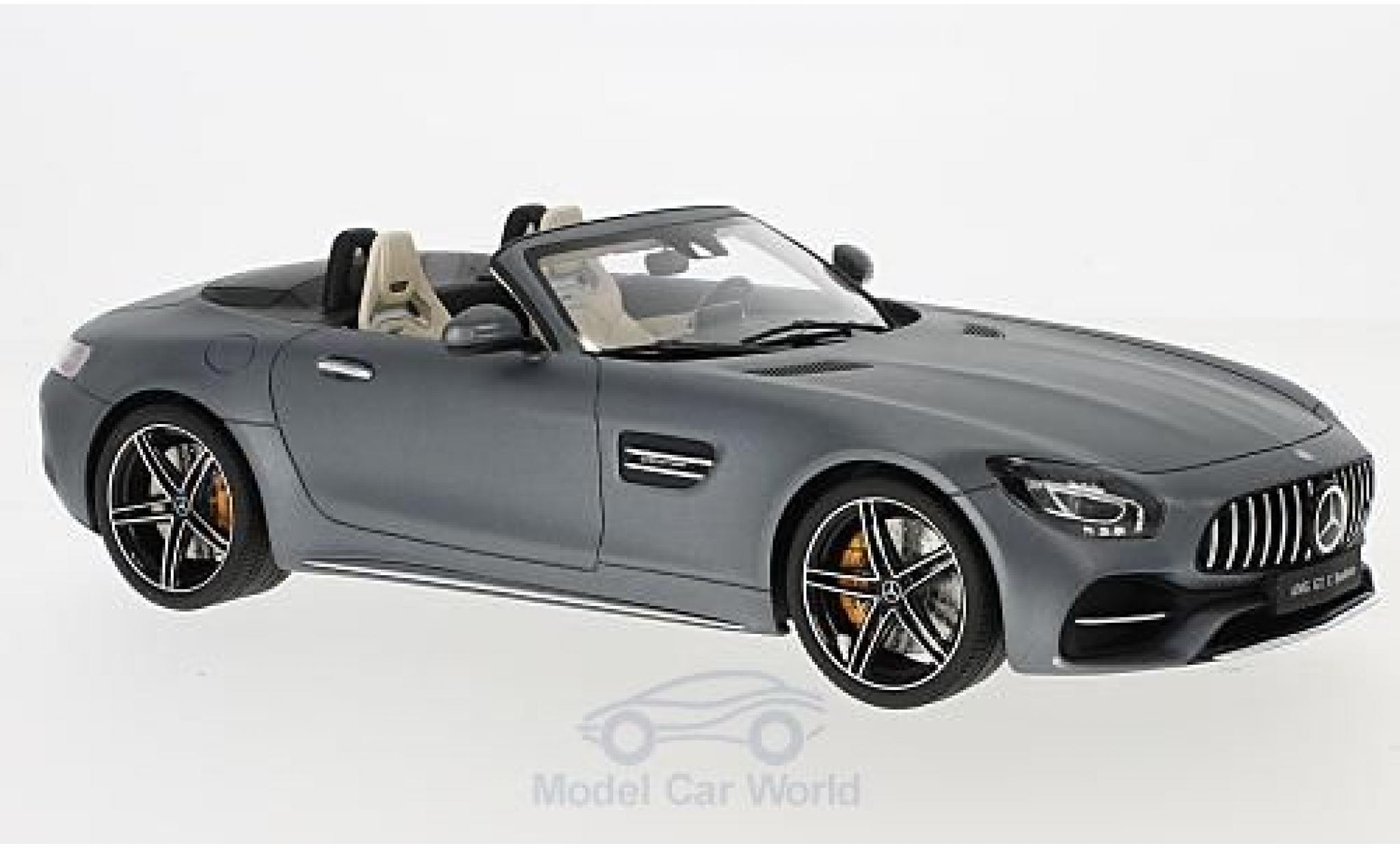 Mercedes AMG GT 1/18 GT Spirit C Roadster matt-grigio 2017 modellino in miniatura