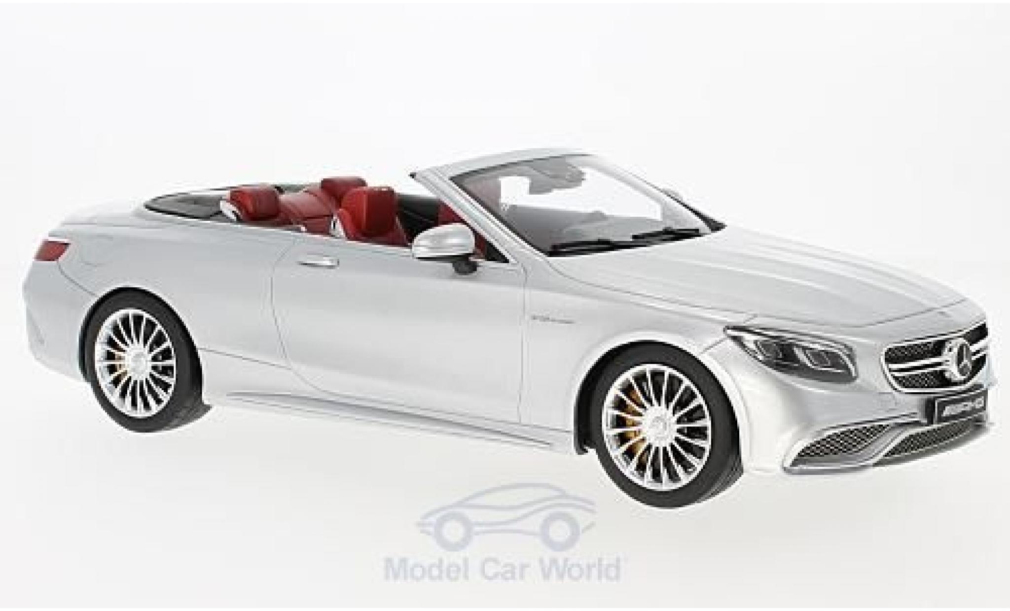 Mercedes Classe S 1/18 GT Spirit AMG S 65 Convertibile grigio modellino in miniatura