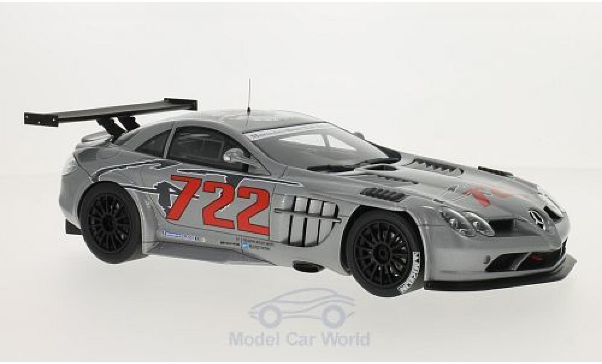 Mercedes SLR 1/18 GT Spirit McLaren 722 GT metallico grigio/Dekor modellino in miniatura