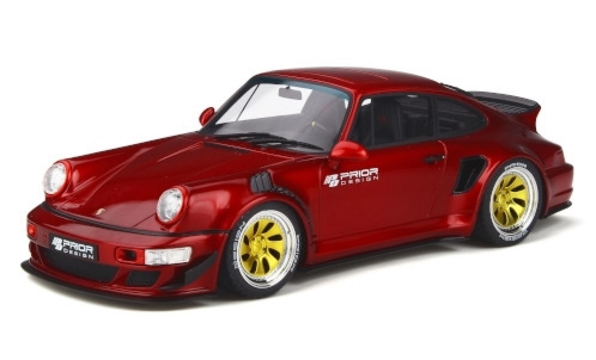 Porsche 964 1/18 GT Spirit 911 () Prior Design Custom Widebody metallico rosso/Dekor modellino in miniatura