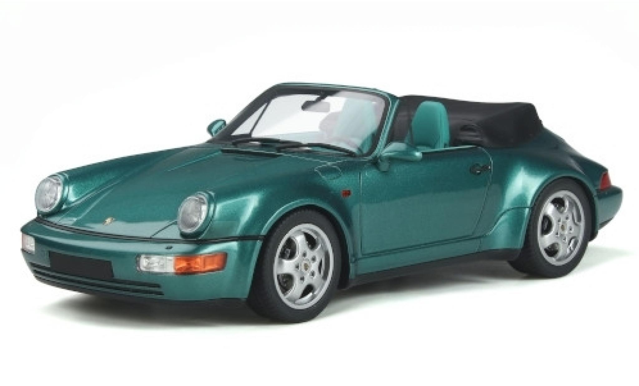 Porsche 964 Turbo 1/18 GT Spirit 911 Carrera 2 Cabriolet () metallico verde 1992 Turbo-Look modellino in miniatura