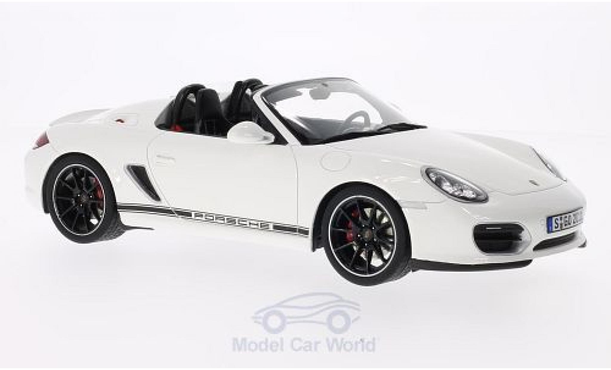 Porsche Boxster 1/18 GT Spirit Spyder bianco Türen und Hauben geschlossen ohne Vitrine modellino in miniatura