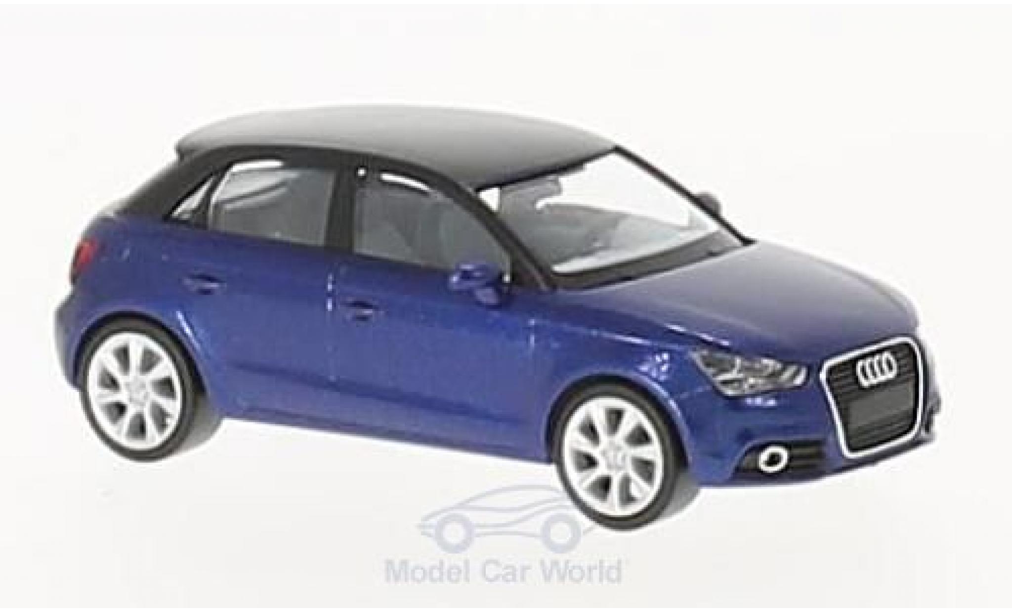 Audi A1 1/87 Herpa Sportback metallico blu/nero modellino in miniatura