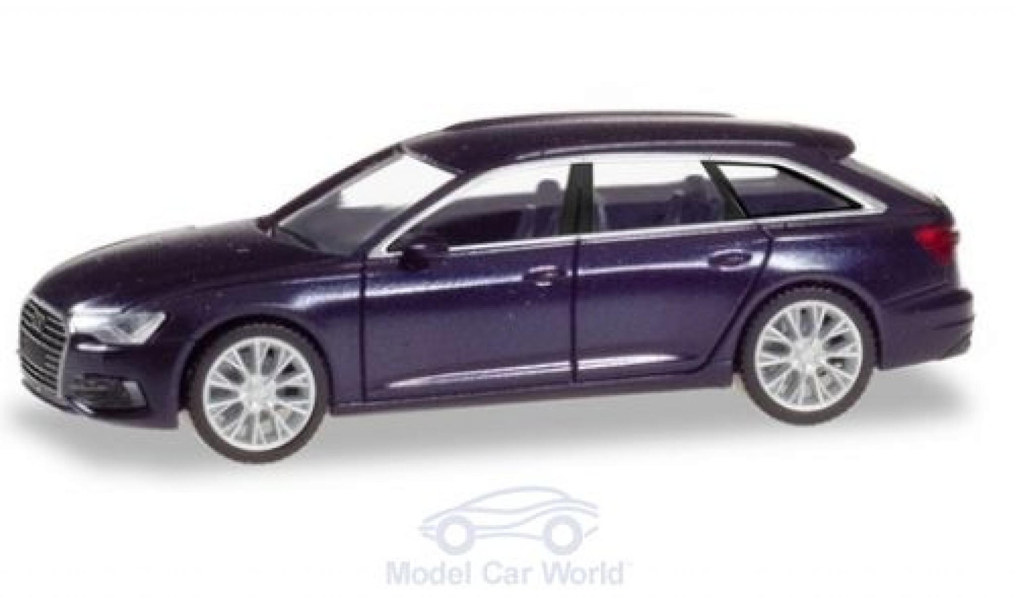 Audi A6 1/87 Herpa Avant metallico blu modellino in miniatura