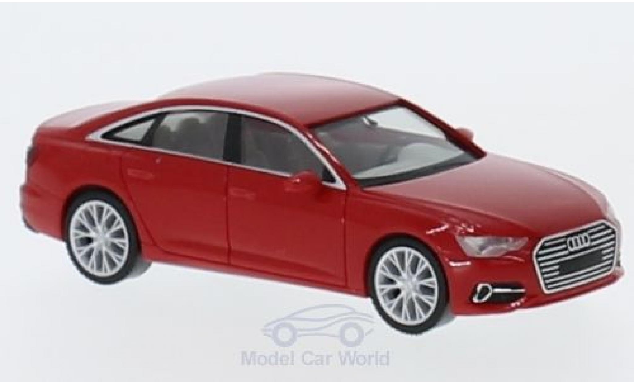 Audi A6 1/87 Herpa Limousine rosso modellino in miniatura