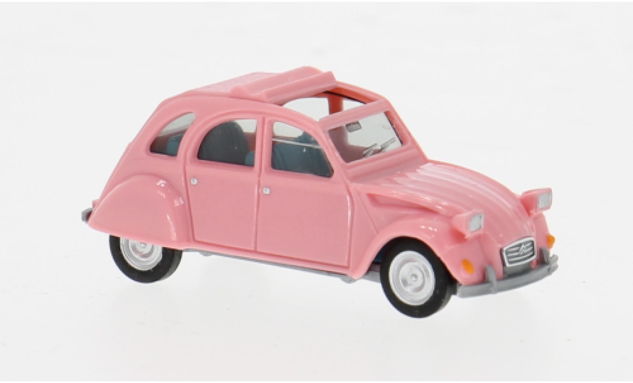 Citroen 2CV 1/87 Herpa rosa 1:87 modellino in miniatura