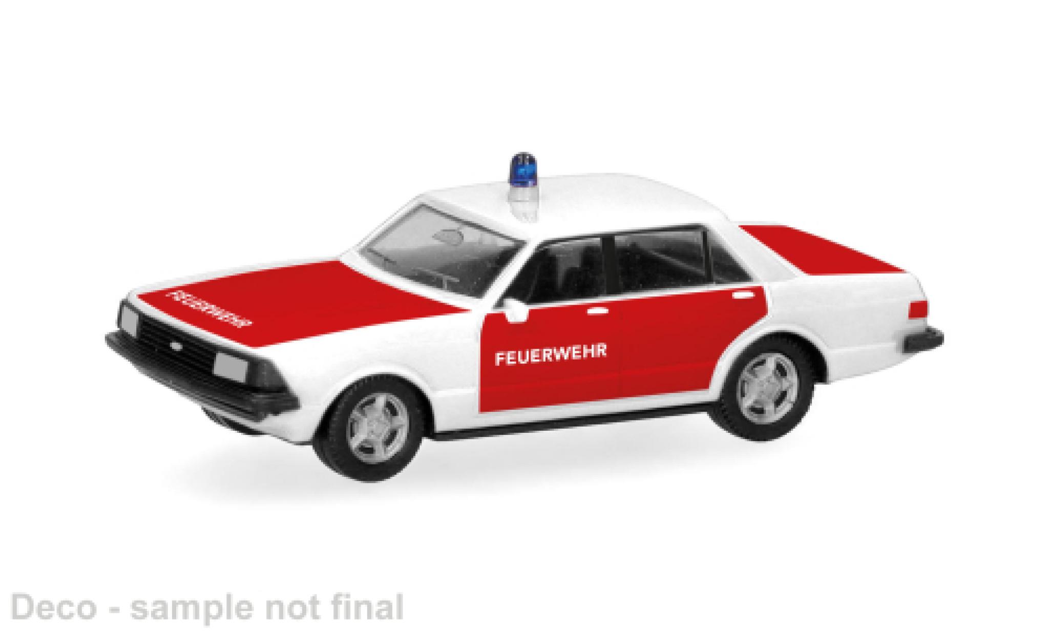 Ford Granada Herpa weiss/rot Feuerwehr 1:87 modellino in miniatura