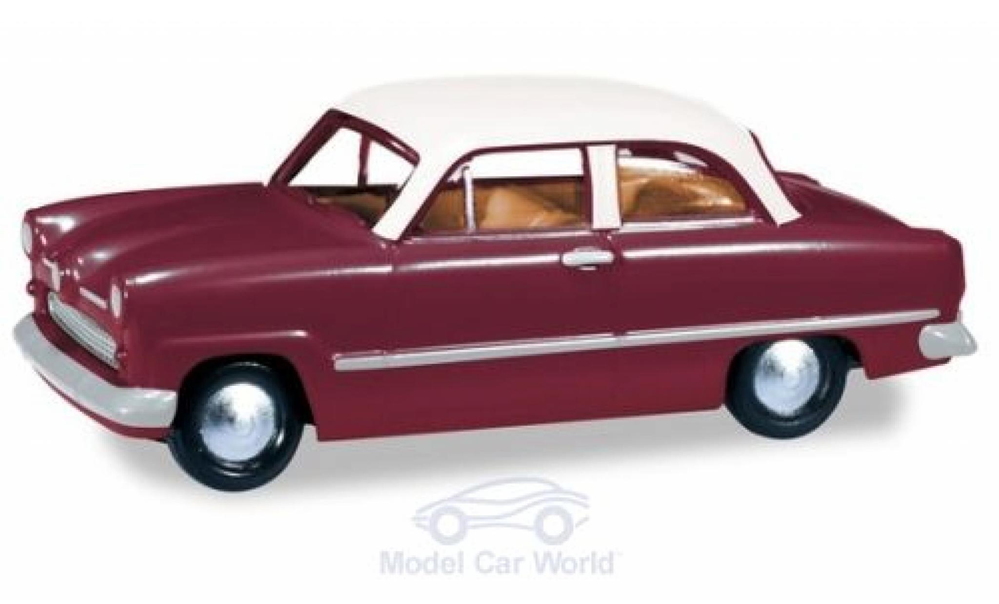 Ford Taunus 1/87 Herpa 12M rosso/bianco modellino in miniatura