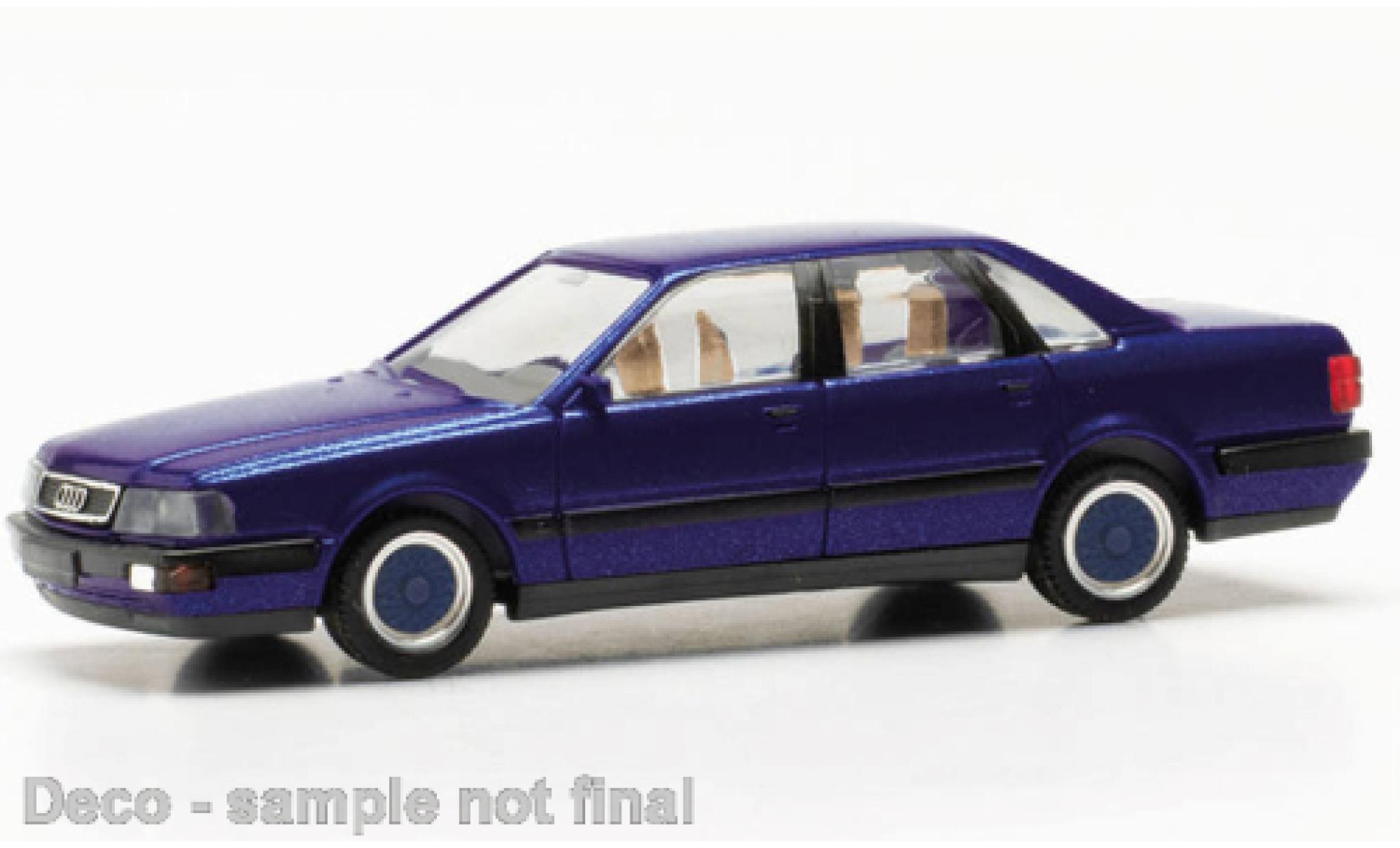 Audi V8 1/87 Herpa metallise blu modellino in miniatura
