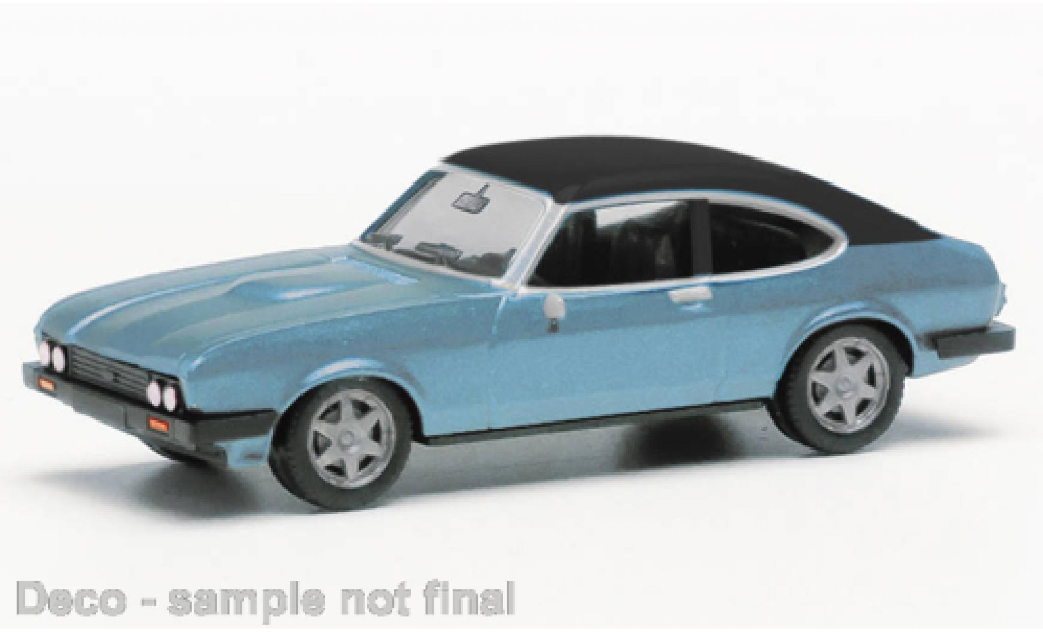Ford Capri 1/87 Herpa MK III metallise blu clair/nero modellino in miniatura