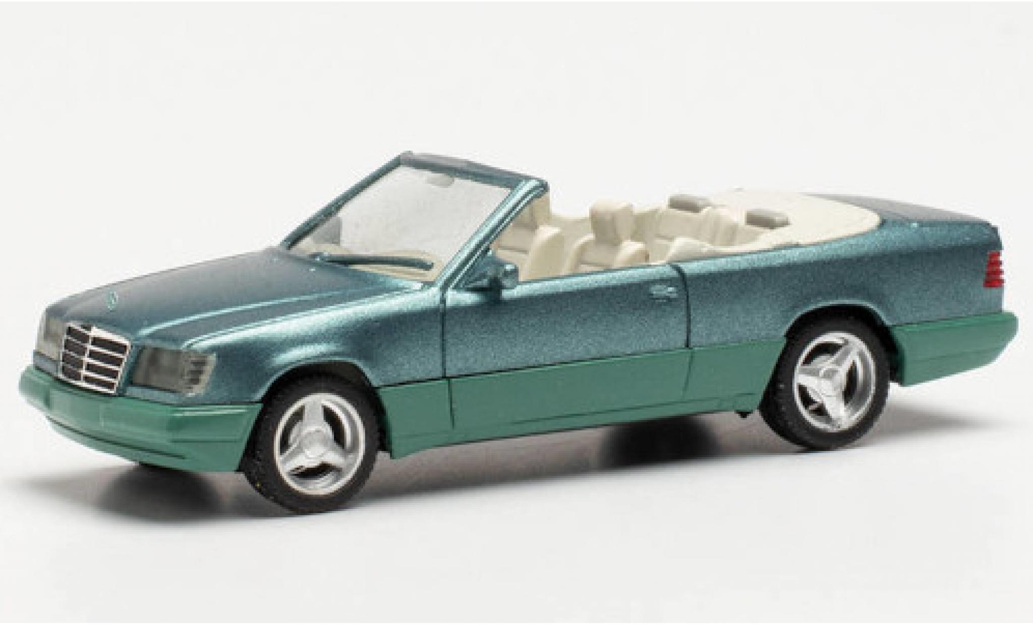 Mercedes Classe E 1/87 Herpa 320 CE (C124) cabriolet metallise turchese modellino in miniatura