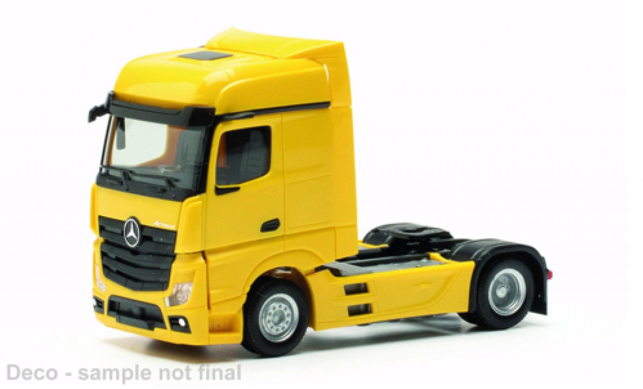 Mercedes Actros 1/87 Herpa Bigspace giallo 2018 modellino in miniatura