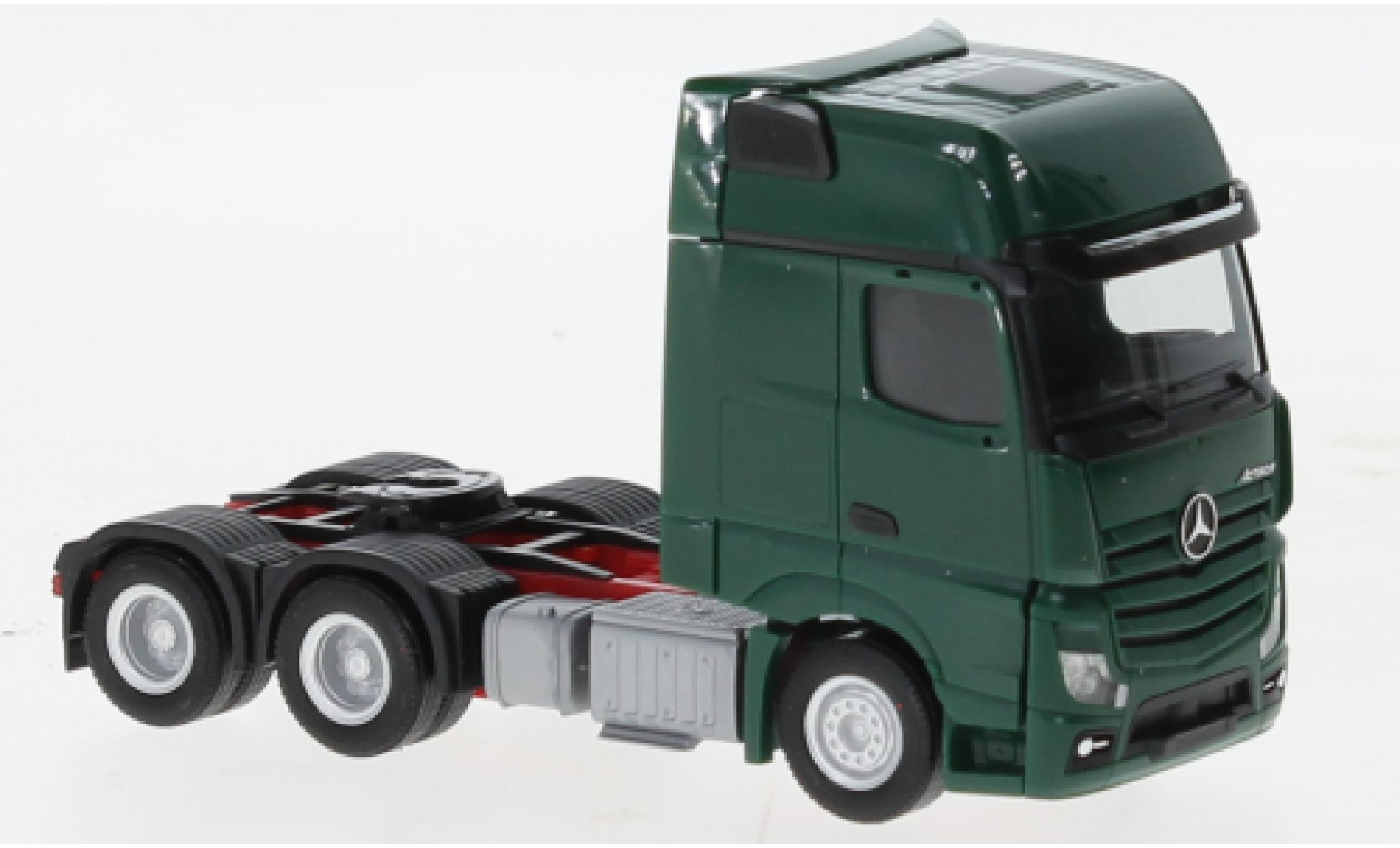 Mercedes Actros 1/87 Herpa Gigaspace 6x4 verde foncé modellino in miniatura
