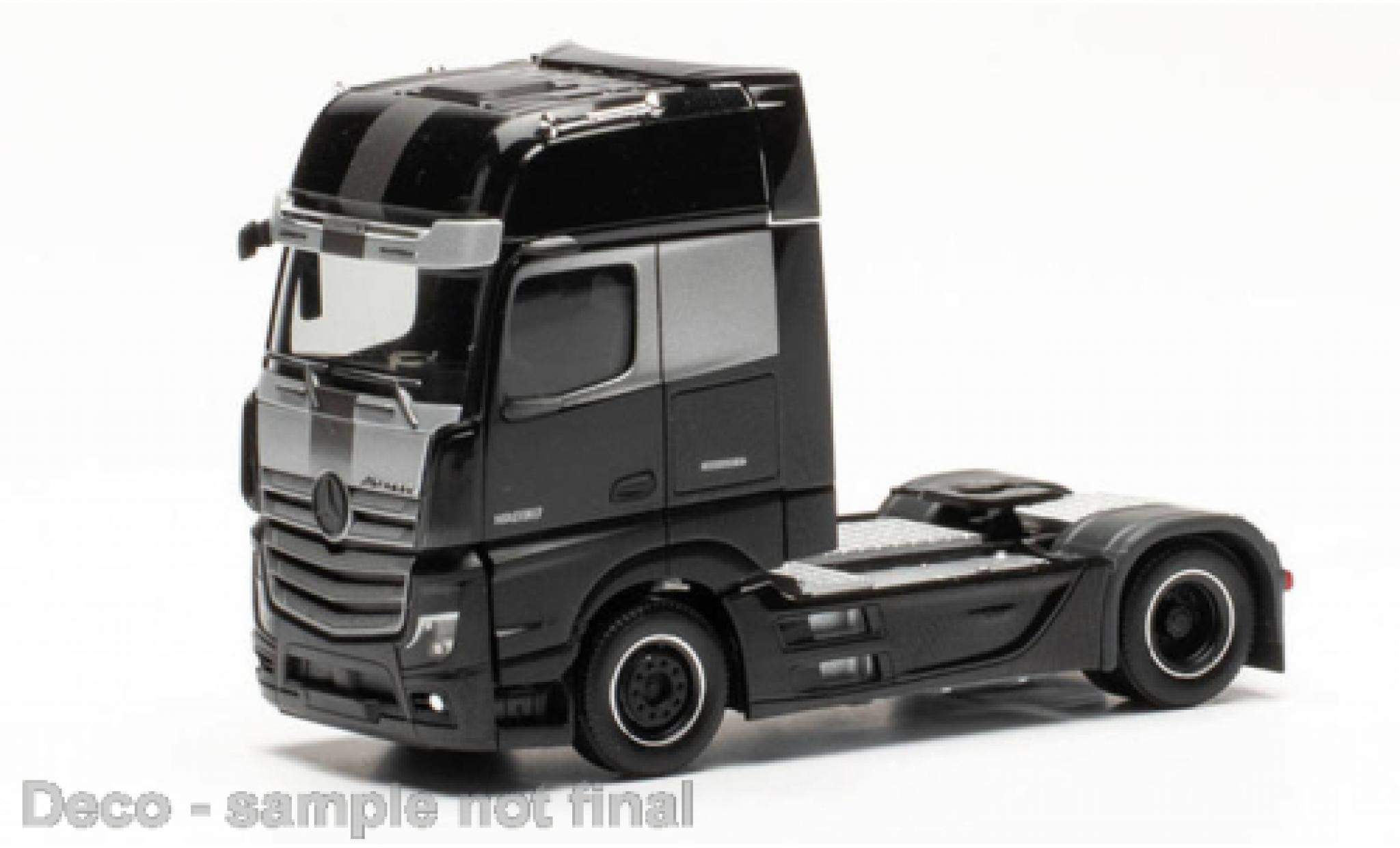 Mercedes Actros 1/87 Herpa Gigaspace Edition 3 matte noir modellino in miniatura