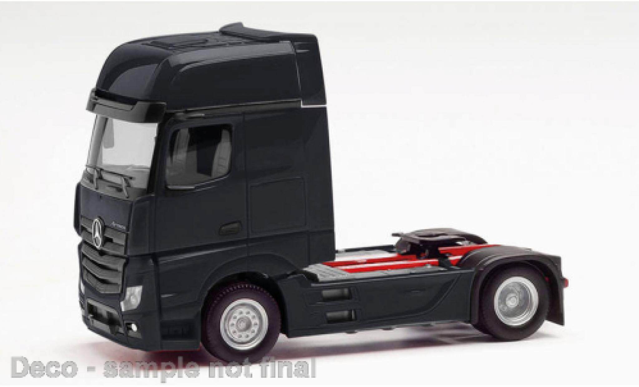 Mercedes Actros 1/87 Herpa Gigaspace nero modellino in miniatura