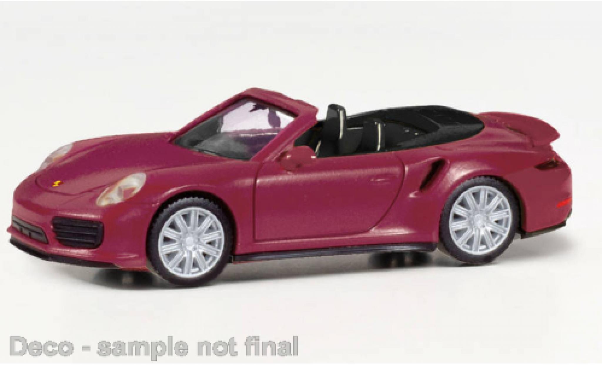 Porsche 911 1/87 Herpa Turbo cabriolet metallise rosso foncé modellino in miniatura
