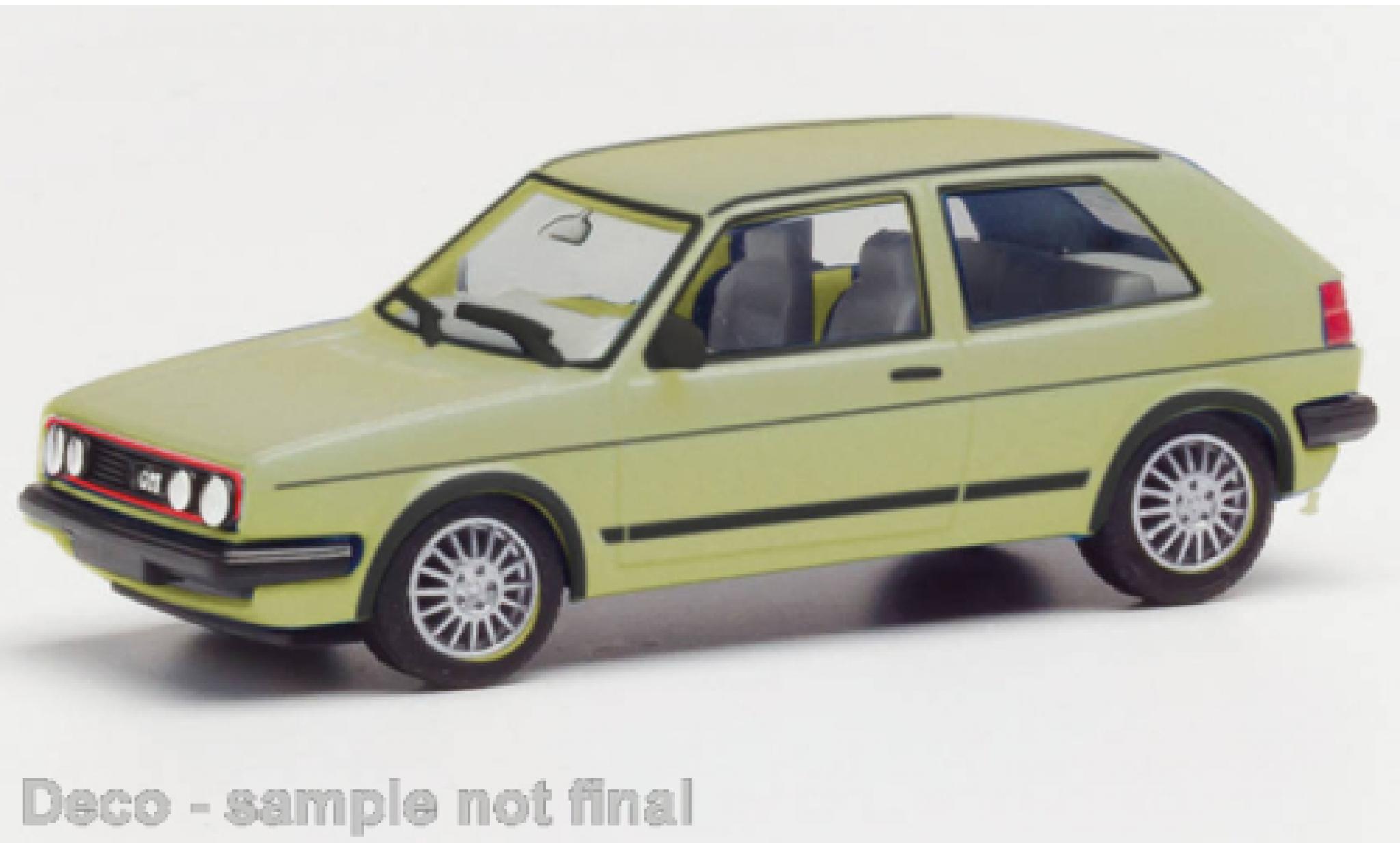 Volkswagen Golf 1/87 Herpa II GTI metallise la chaux modellino in miniatura